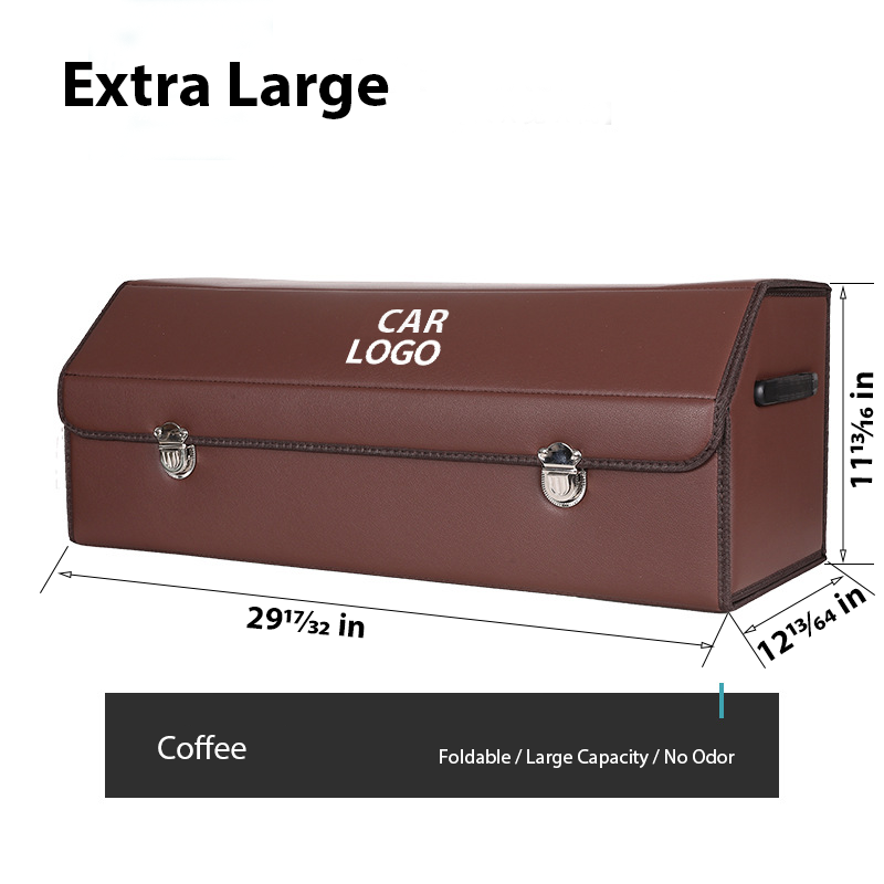 Customized Car Trunk Leather Storage Box - Extra Large / Coffee - Skittles Cottage