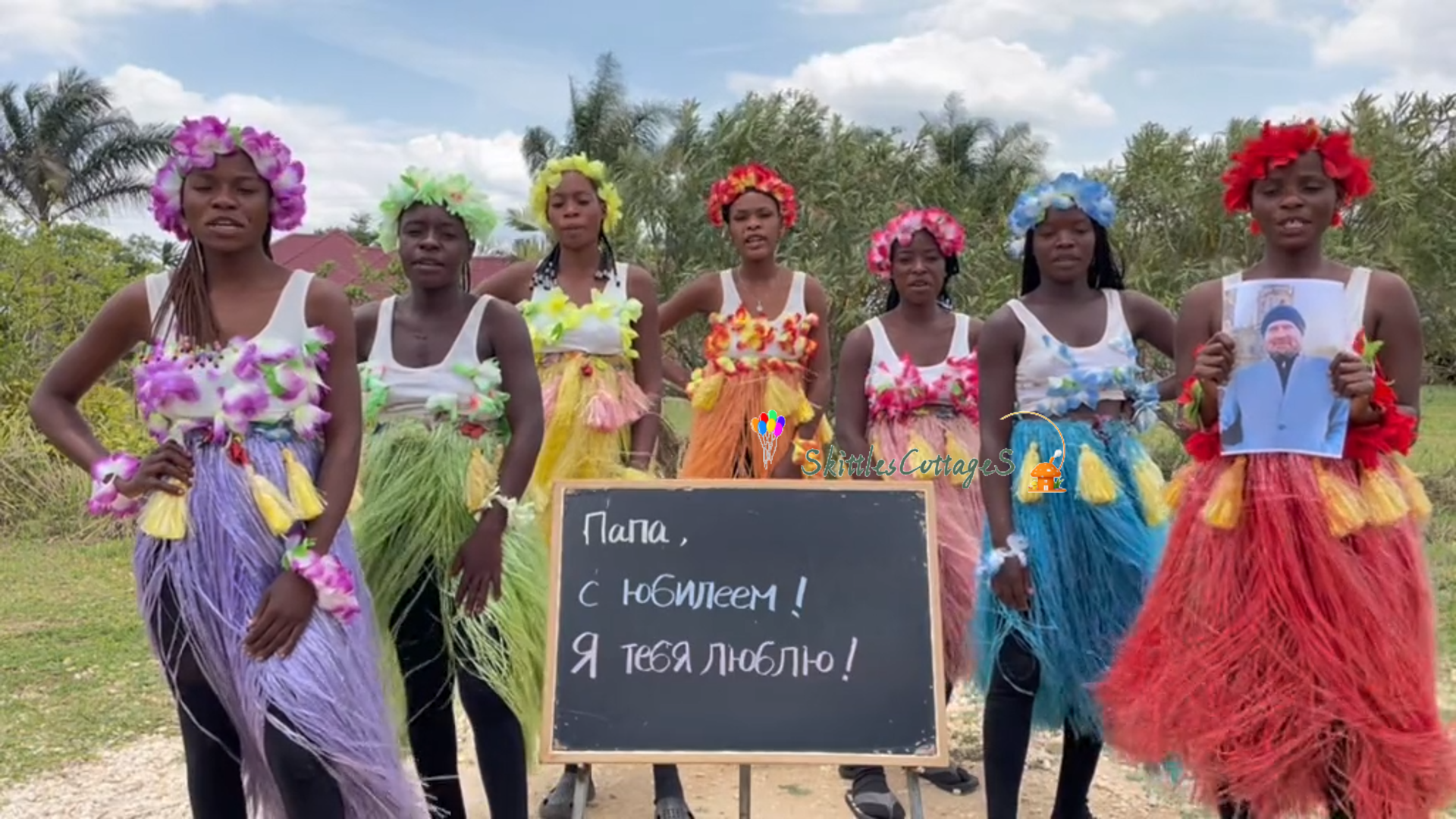 Greetings Video from Africa - Afro-Hula Belles - Skittles Cottage