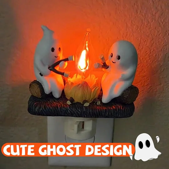 👻Ghosts Roasting Campfire S'Mores Flicker Flame Night Light