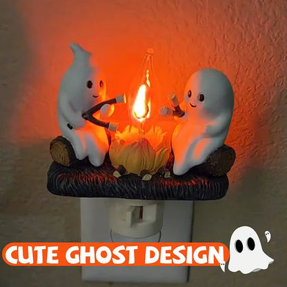 👻Ghosts Roasting Campfire S'Mores Flicker Flame Night Light ( Bogo Offer )