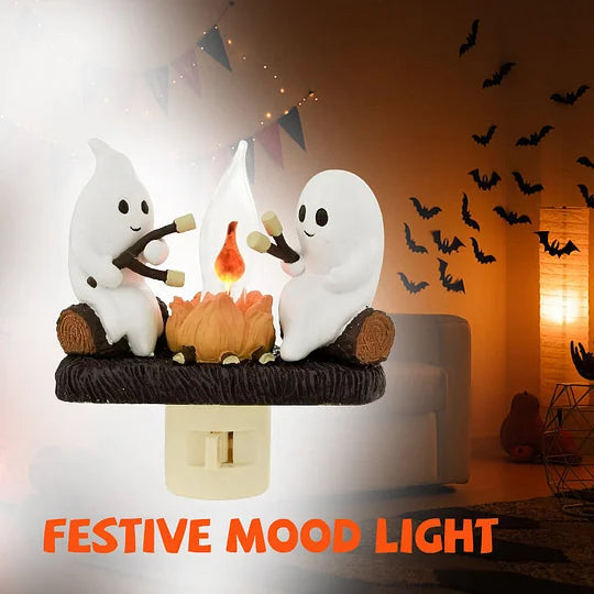 👻Ghosts Roasting Campfire S'Mores Flicker Flame Night Light ( Bogo Offer )