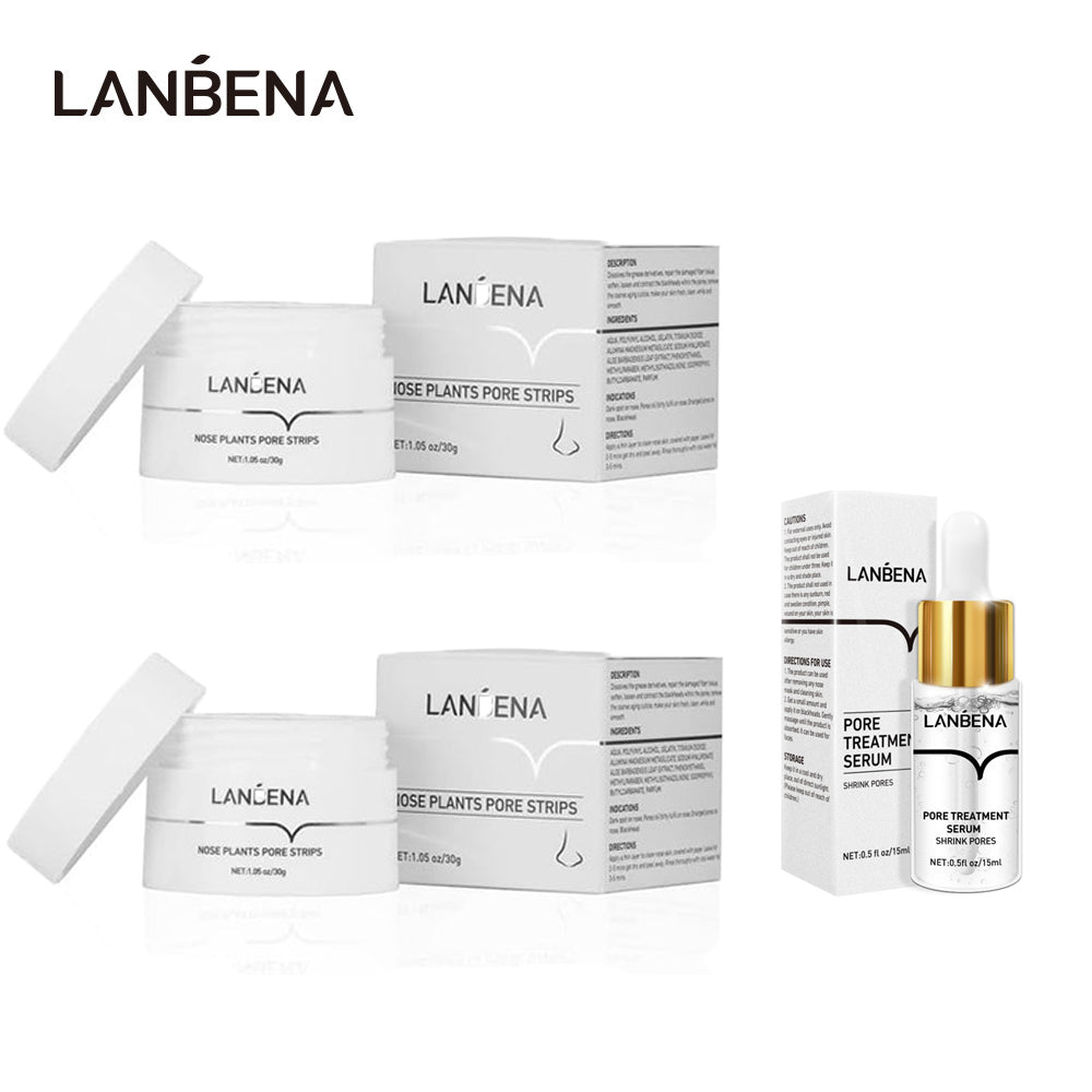 LANBENA Blackhead Whiteheads Remover Mask Facial Peeling Nose Strip Acne Deep Cleansing 30g