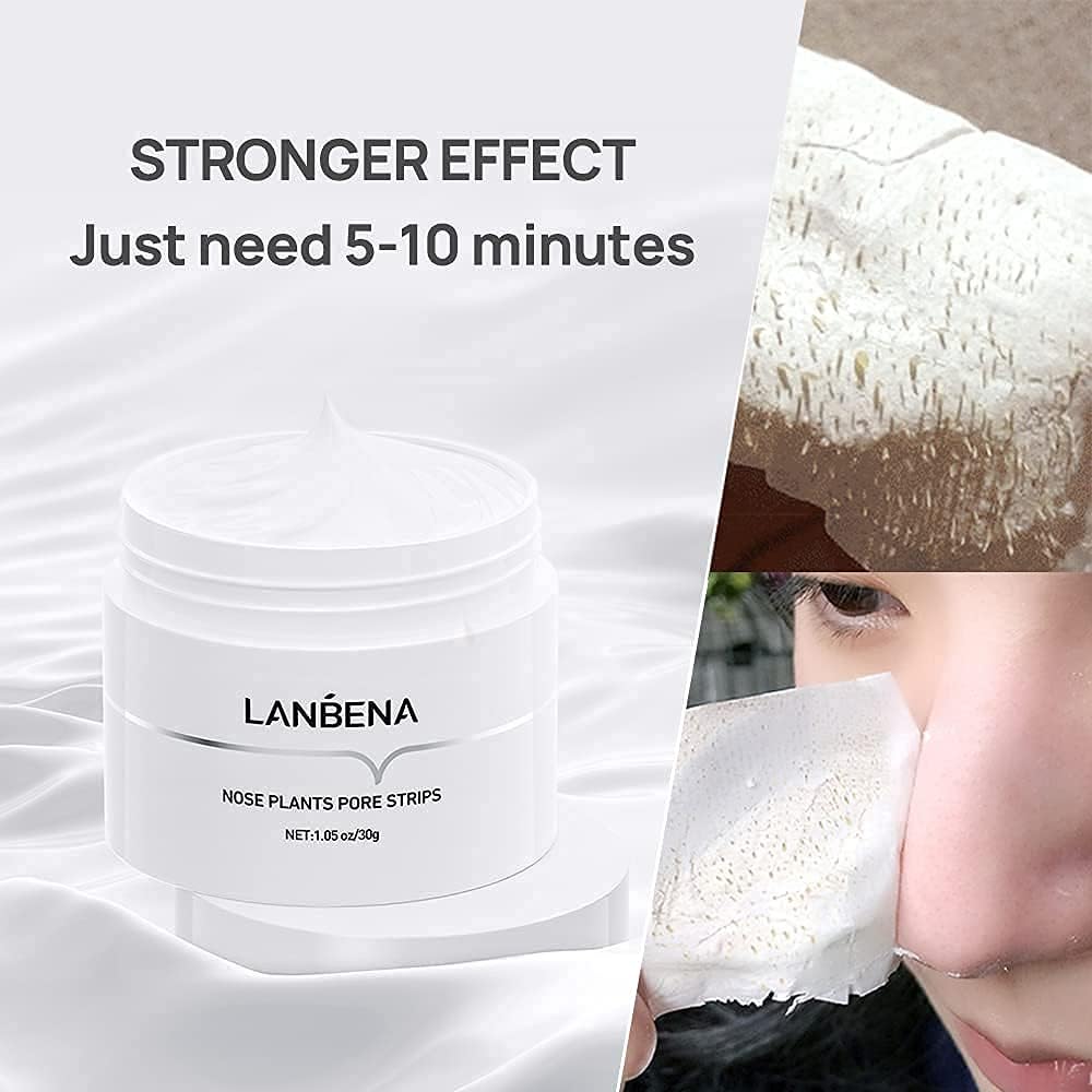 LANBENA Mitesser-Entferner-Maske, Gesichtspeeling, Nasenstreifen, Akne, Tiefenreinigung, 30 g 