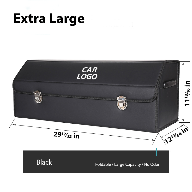 Customized Car Trunk Leather Storage Box - Extra Large / Black - Skittles Cottage