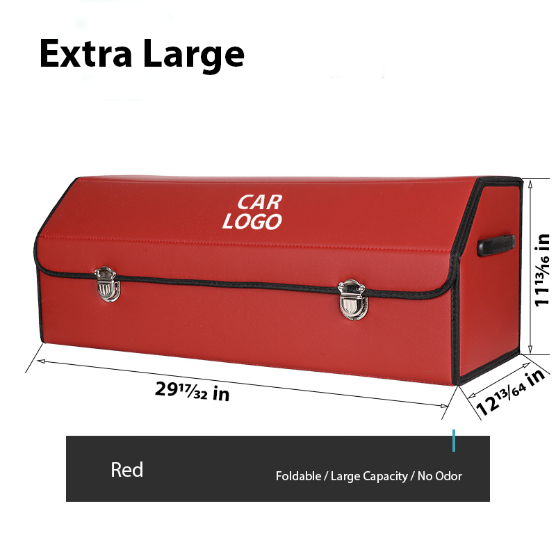 Customized Car Trunk Leather Storage Box - Extra Large / Red - Skittles Cottage