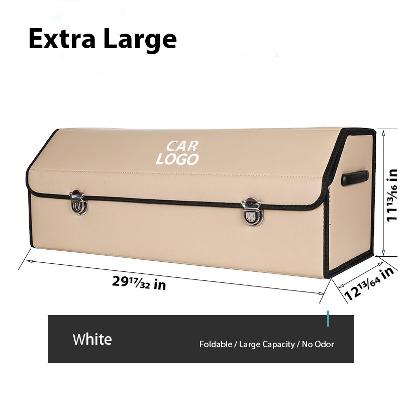 Customized Car Trunk Leather Storage Box - Extra Large / White - Skittles Cottage