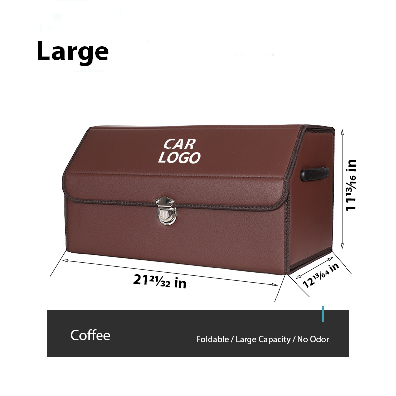 Customized Car Trunk Leather Storage Box - Large / Coffee - Skittles Cottage