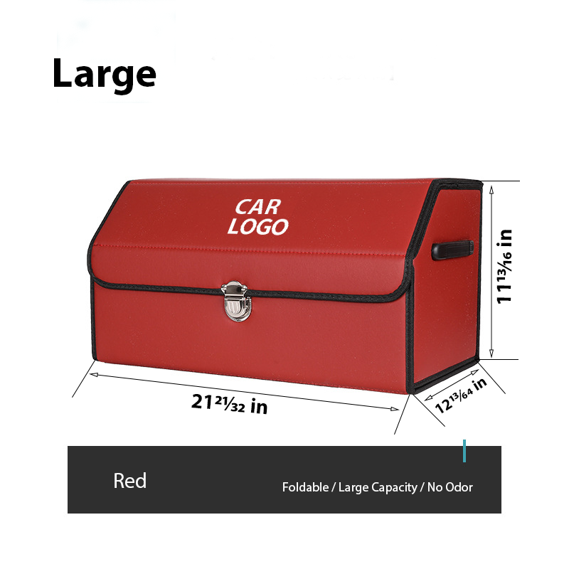 Customized Car Trunk Leather Storage Box - Large / Red - Skittles Cottage