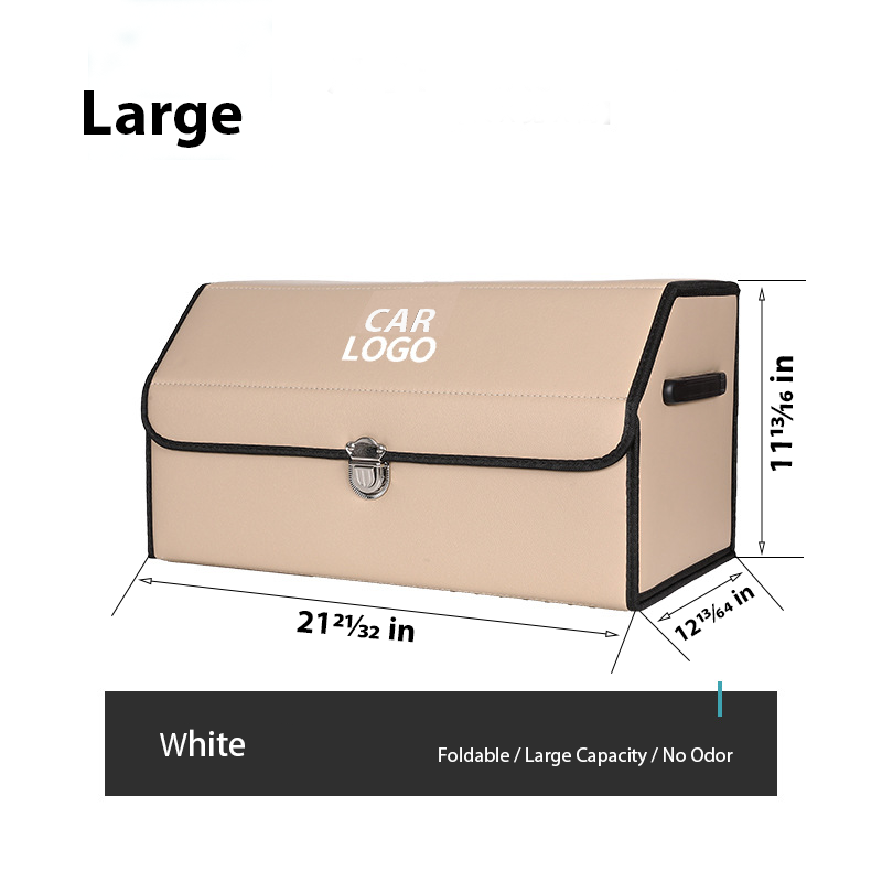 Customized Car Trunk Leather Storage Box - Large / White - Skittles Cottage