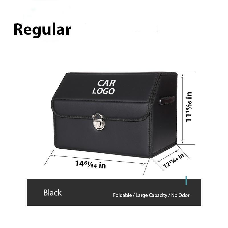 Customized Car Trunk Leather Storage Box - Regular / Black - Skittles Cottage