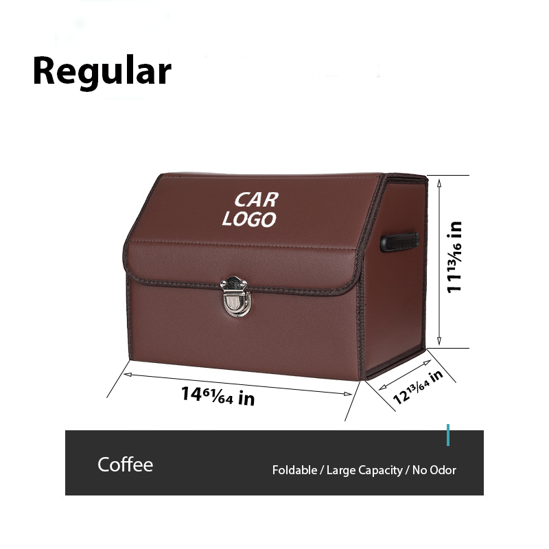 Customized Car Trunk Leather Storage Box - Regular / Coffee - Skittles Cottage