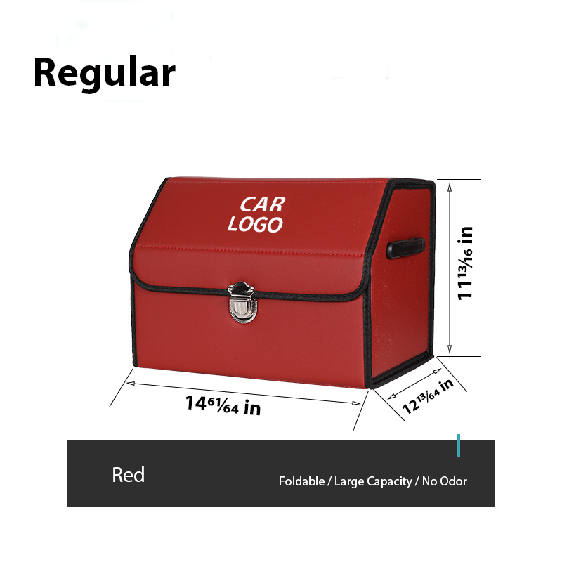 Customized Car Trunk Leather Storage Box - Regular / Red - Skittles Cottage