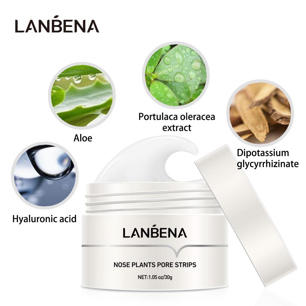 LANBENA Blackhead Whiteheads Remover Mask Facial Peeling Nose Strip Acne Deep Cleansing 30g