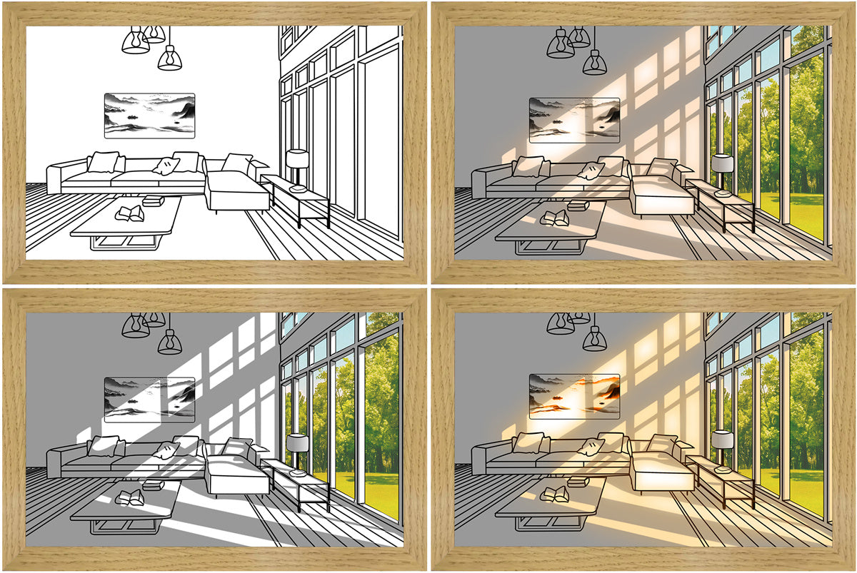 Sunshine Frame - A Frame that Illuminates Your Art - Clear day / 23*17cm - Skittles Cottage