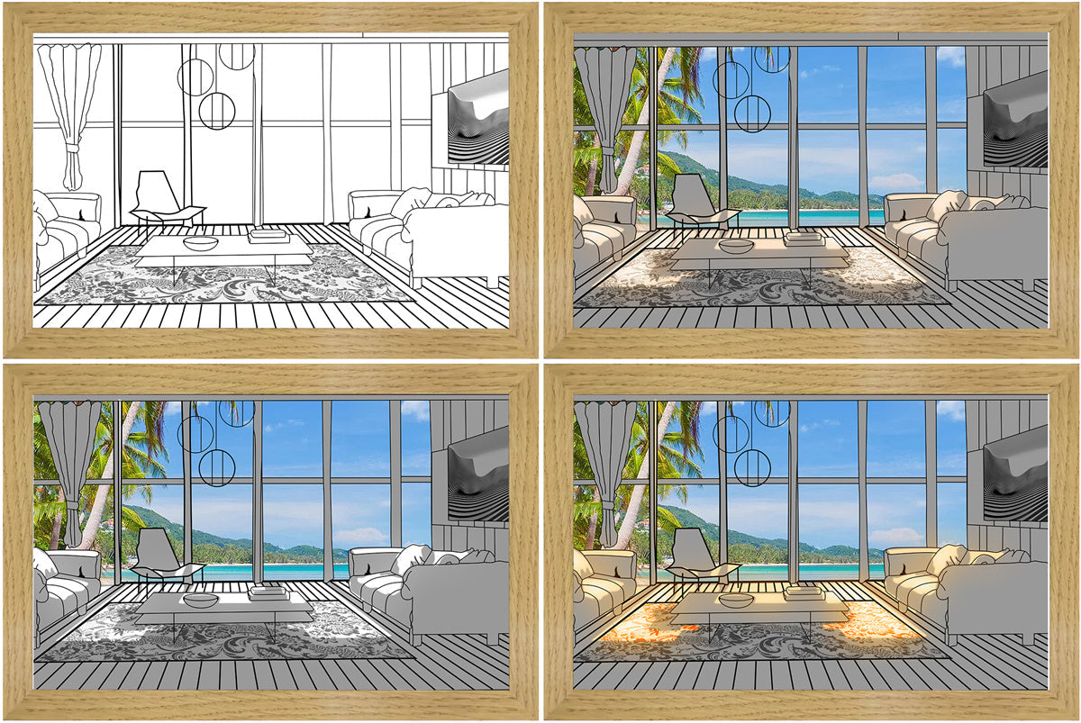 Sunshine Frame - A Frame that Illuminates Your Art - Seaside / 23*17cm - Skittles Cottage