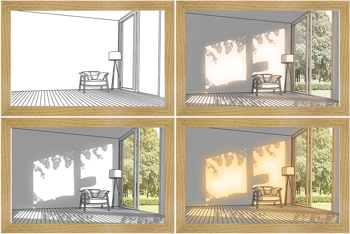 Sunshine Frame - A Frame that Illuminates Your Art - Empty room / 23*17cm - Skittles Cottage